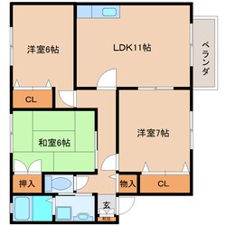 築山駅 徒歩6分 1階の物件間取画像